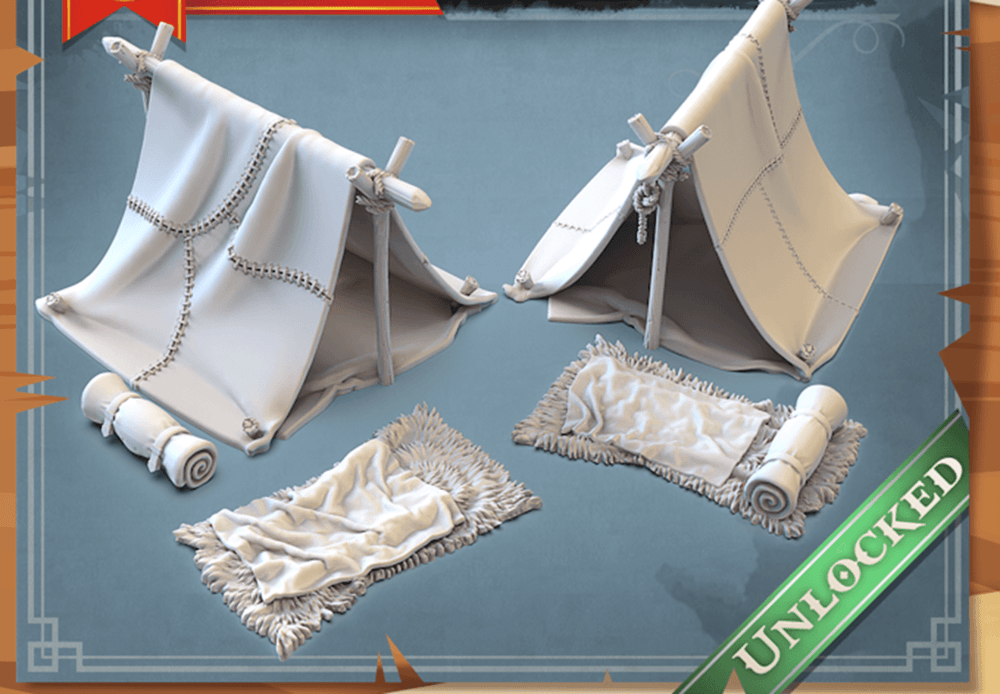 3D Printed STL Miniatures Camp Props 28 - 32mm War Gaming D&D (Online Only)