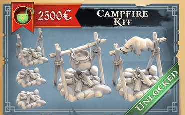 3D Printed STL Miniatures Campfire Kit 28 - 32mm War Gaming D&D (Online Only)
