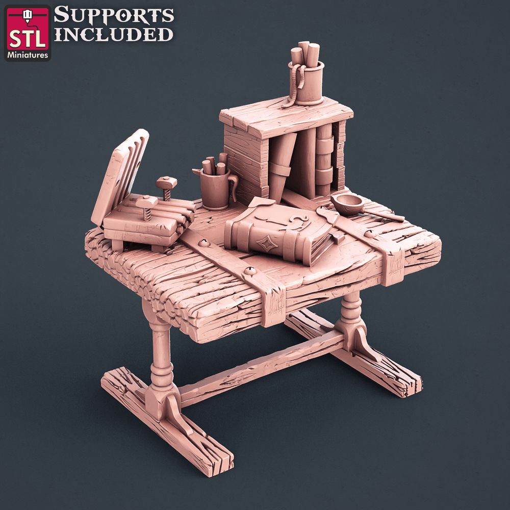 3D Printed STL Miniatures Candle Maker Set Fantasy NPC 2 | 28 - 32mm War Gaming D&D (Online Only)