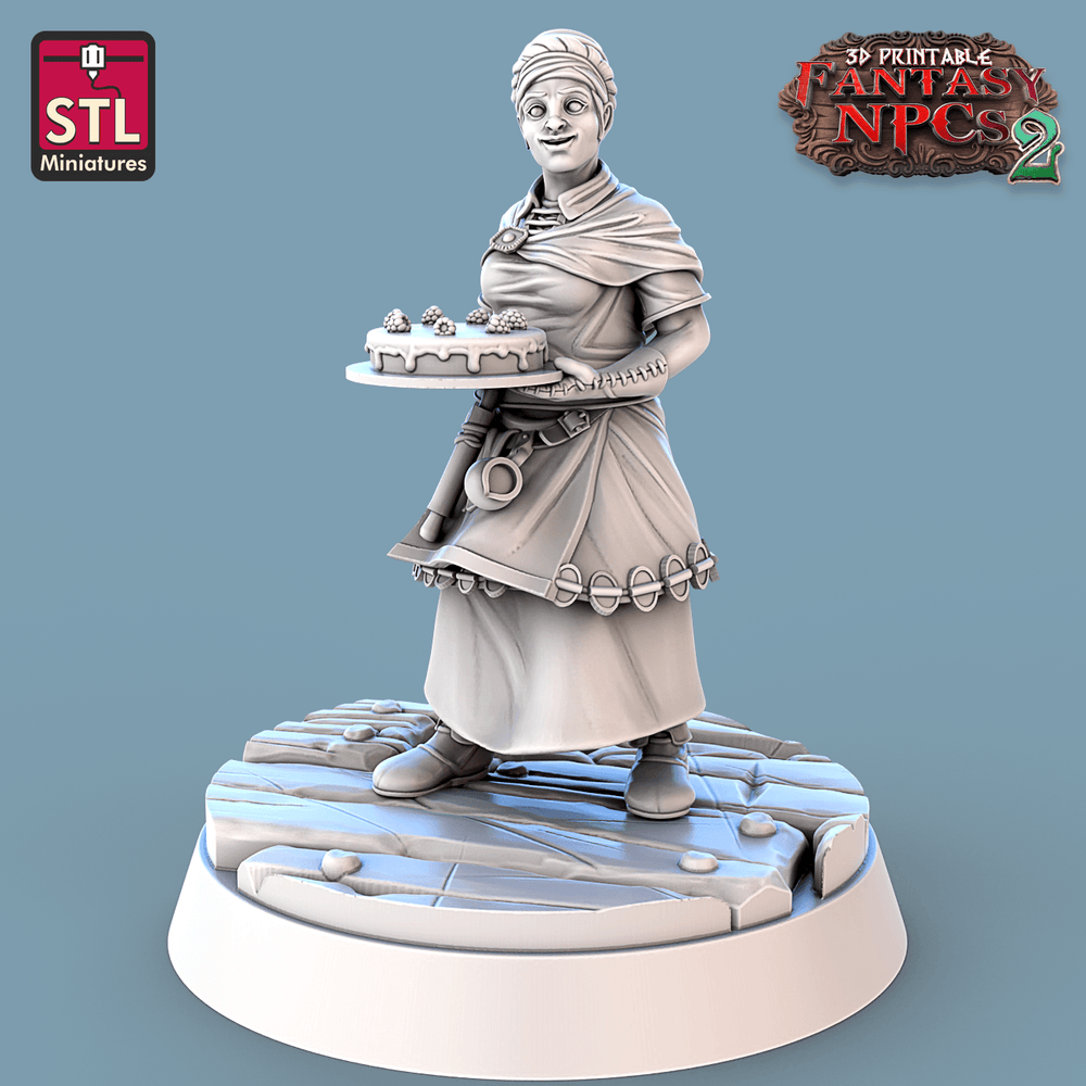 3D Printed STL Miniatures Candy Seller Set Fantasy NPC 2 | 28 - 32mm War Gaming D&D (Online Only)