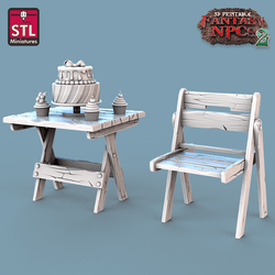 3D Printed STL Miniatures Candy Seller Set Fantasy NPC 2 | 28 - 32mm War Gaming D&D (Online Only)