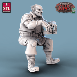 3D Printed STL Miniatures Card Players Set Fantasy NPC 2 | 28 - 32mm War Gaming D&D (Online Only)