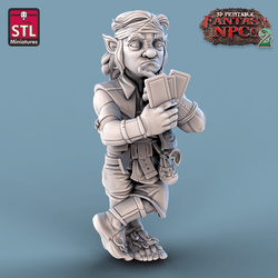 3D Printed STL Miniatures Card Players Set Fantasy NPC 2 | 28 - 32mm War Gaming D&D (Online Only)