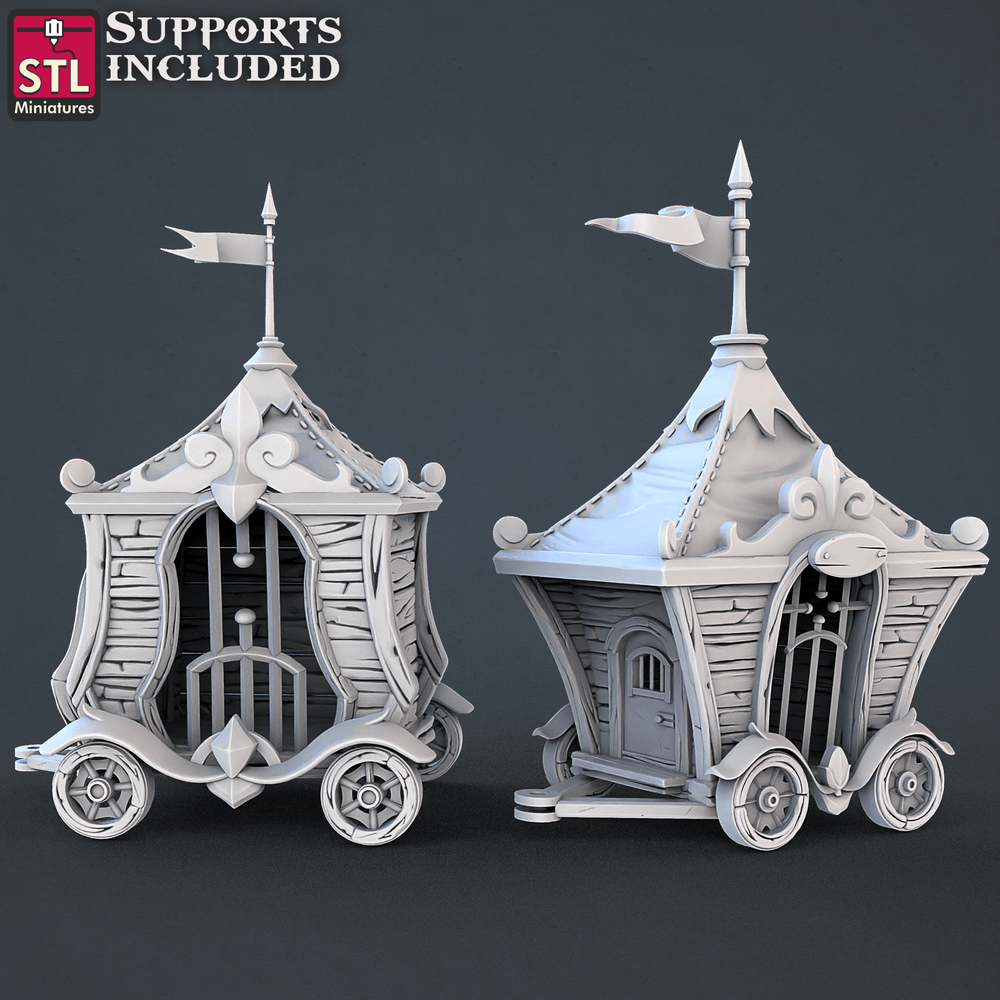 3D Printed STL Miniatures Carnival Vol 2 Set | 28 - 32mm War Gaming D&D (Online Only)