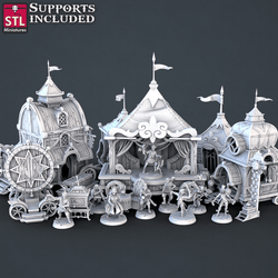3D Printed STL Miniatures Carnival Vol 2 Set | 28 - 32mm War Gaming D&D (Online Only)