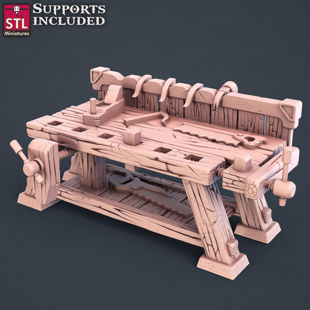 3D Printed STL Miniatures Carpenter Set 28mm - 32mm War Gaming D&D (Online Only)