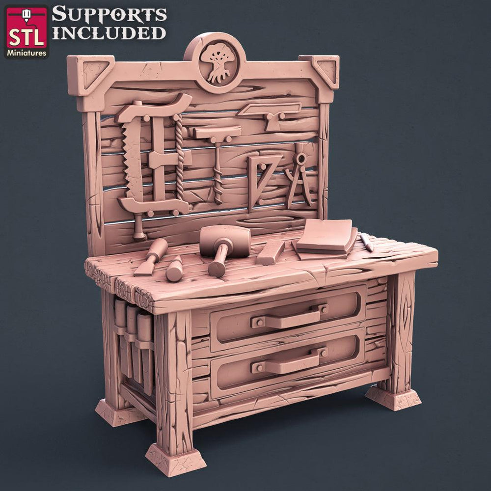 3D Printed STL Miniatures Carpenter Set 28mm - 32mm War Gaming D&D (Online Only)