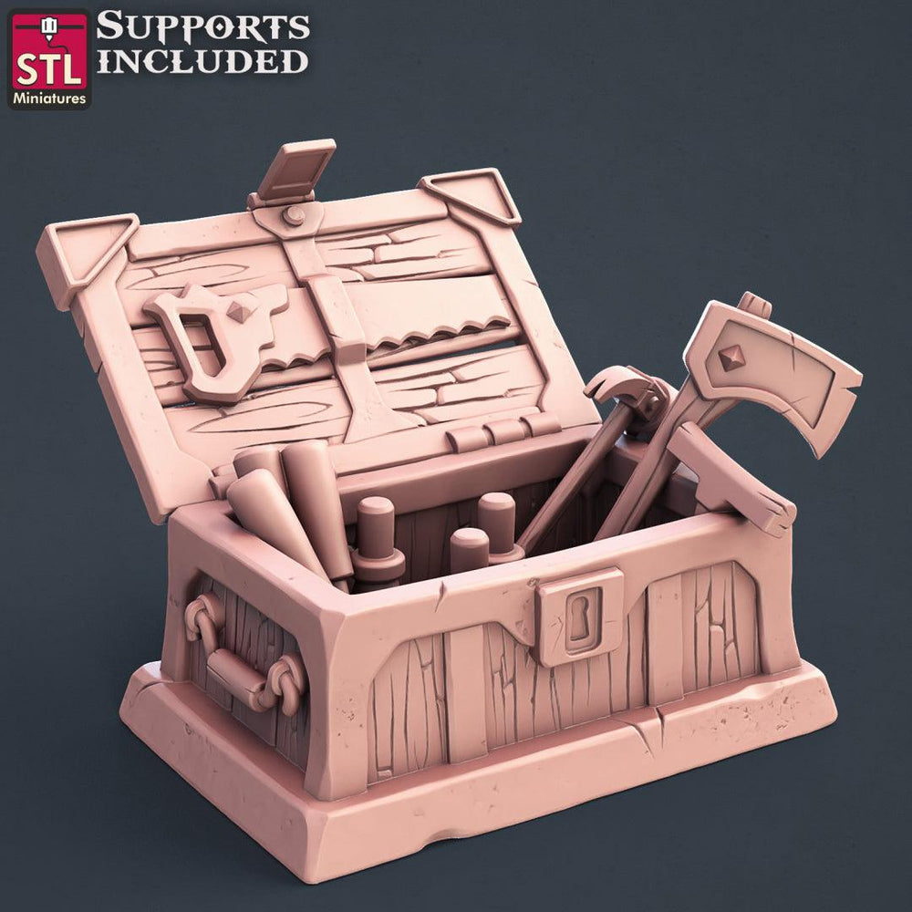 3D Printed STL Miniatures Carpenter Set 28mm - 32mm War Gaming D&D (Online Only)