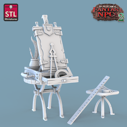 3D Printed STL Miniatures Cartographers Set Fantasy NPC 2 | 28 - 32mm War Gaming D&D (Online Only)