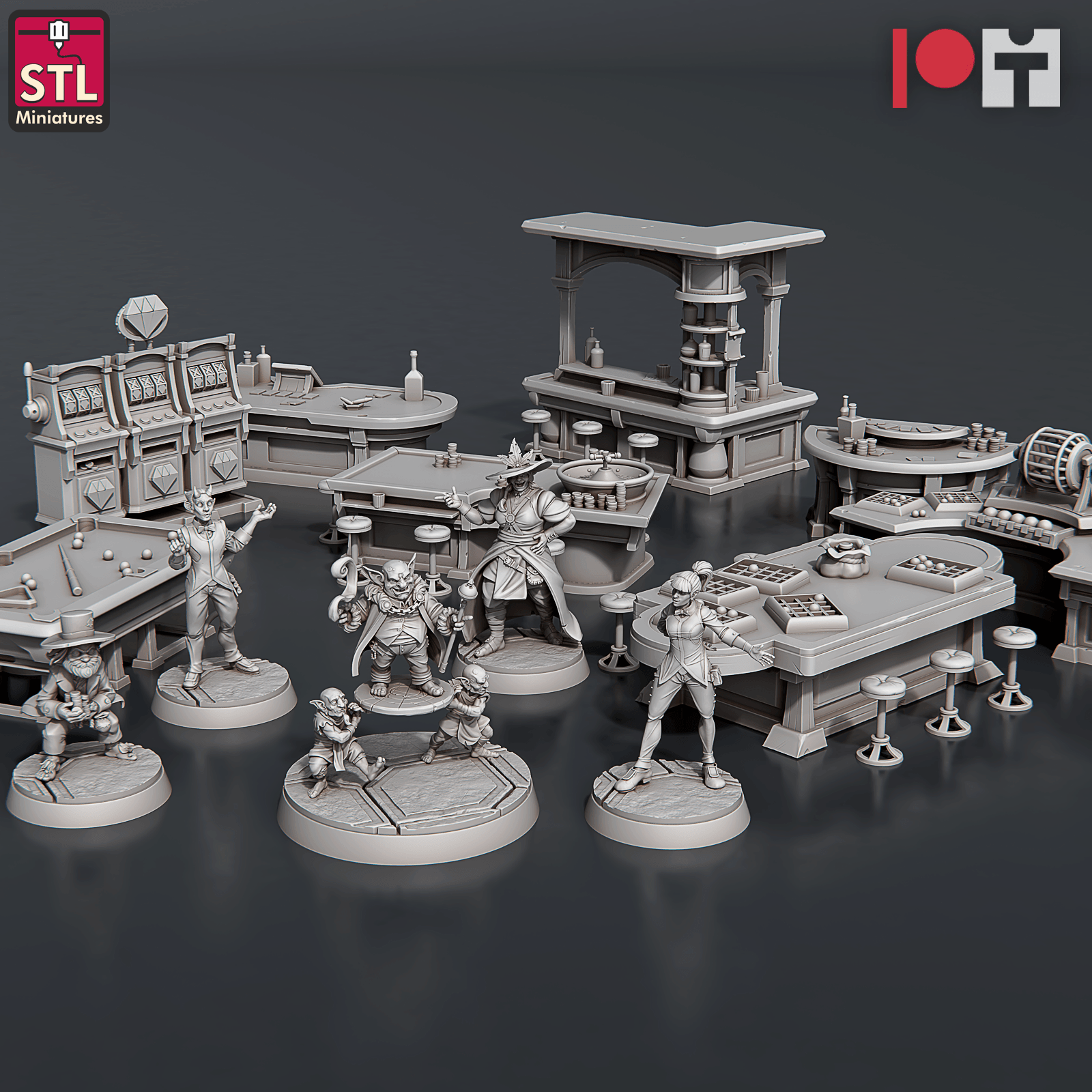 3D Printed STL Miniatures Casino 28 - 32mm War Gaming D&D (Online Only)