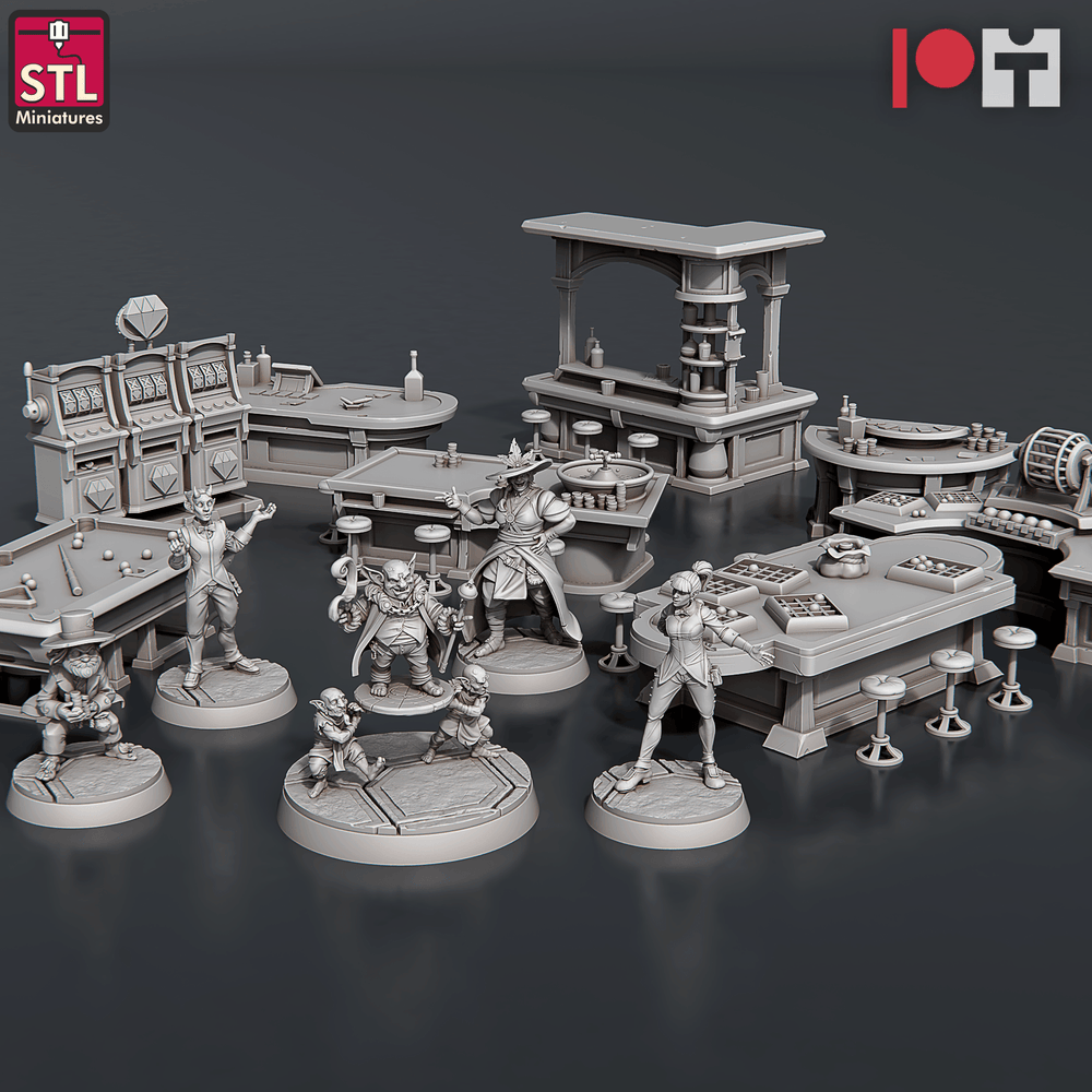 3D Printed STL Miniatures Casino 28 - 32mm War Gaming D&D (Online Only)