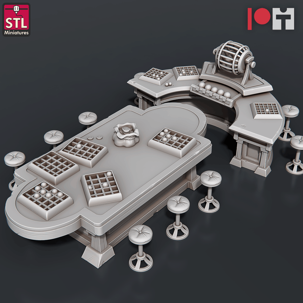 3D Printed STL Miniatures Casino 28 - 32mm War Gaming D&D (Online Only)