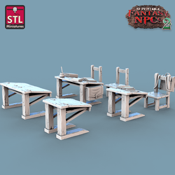 3D Printed STL Miniatures Classroom Set Fantasy NPC 2 | 28 - 32mm War Gaming D&D (Online Only)