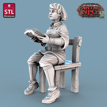 3D Printed STL Miniatures Classroom Set Fantasy NPC 2 | 28 - 32mm War Gaming D&D (Online Only)