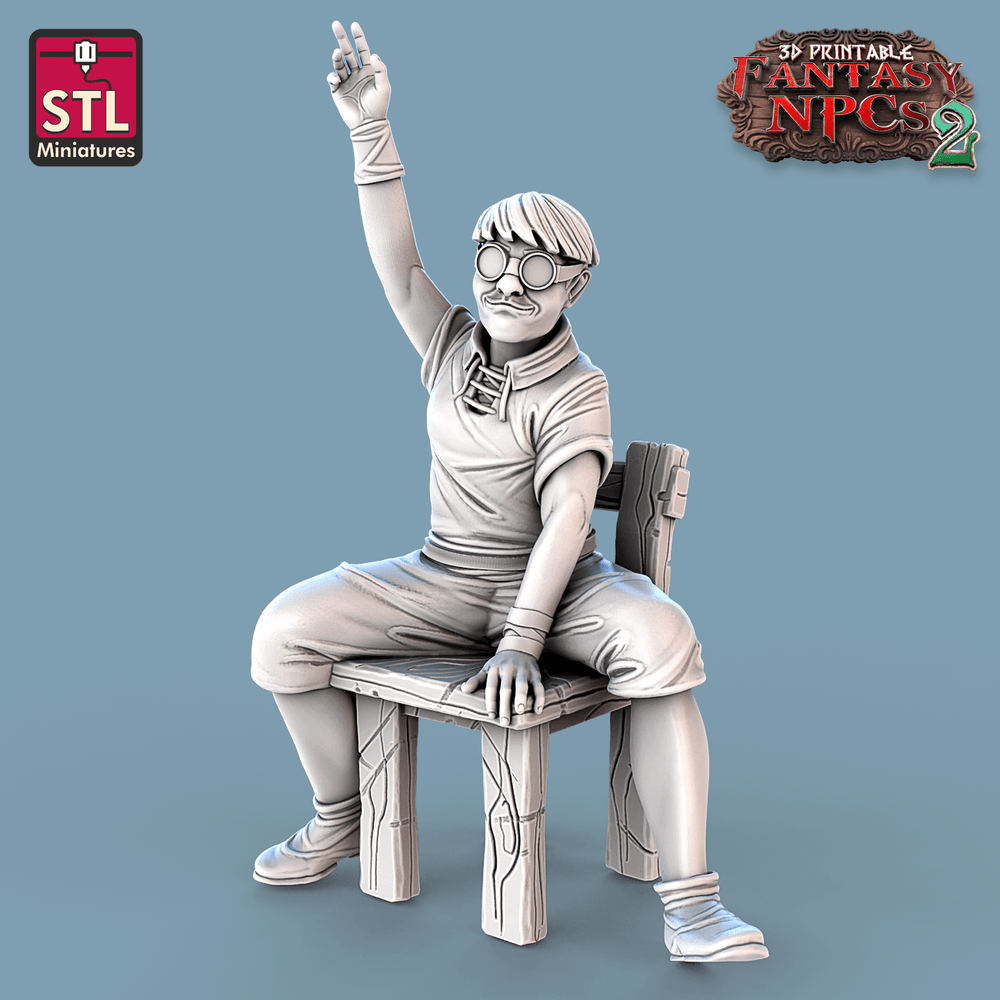 3D Printed STL Miniatures Classroom Set Fantasy NPC 2 | 28 - 32mm War Gaming D&D (Online Only)