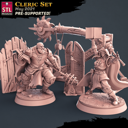 3D Printed STL Miniatures Cleric Set 28 - 32mm War Gaming D&D (Online Only)