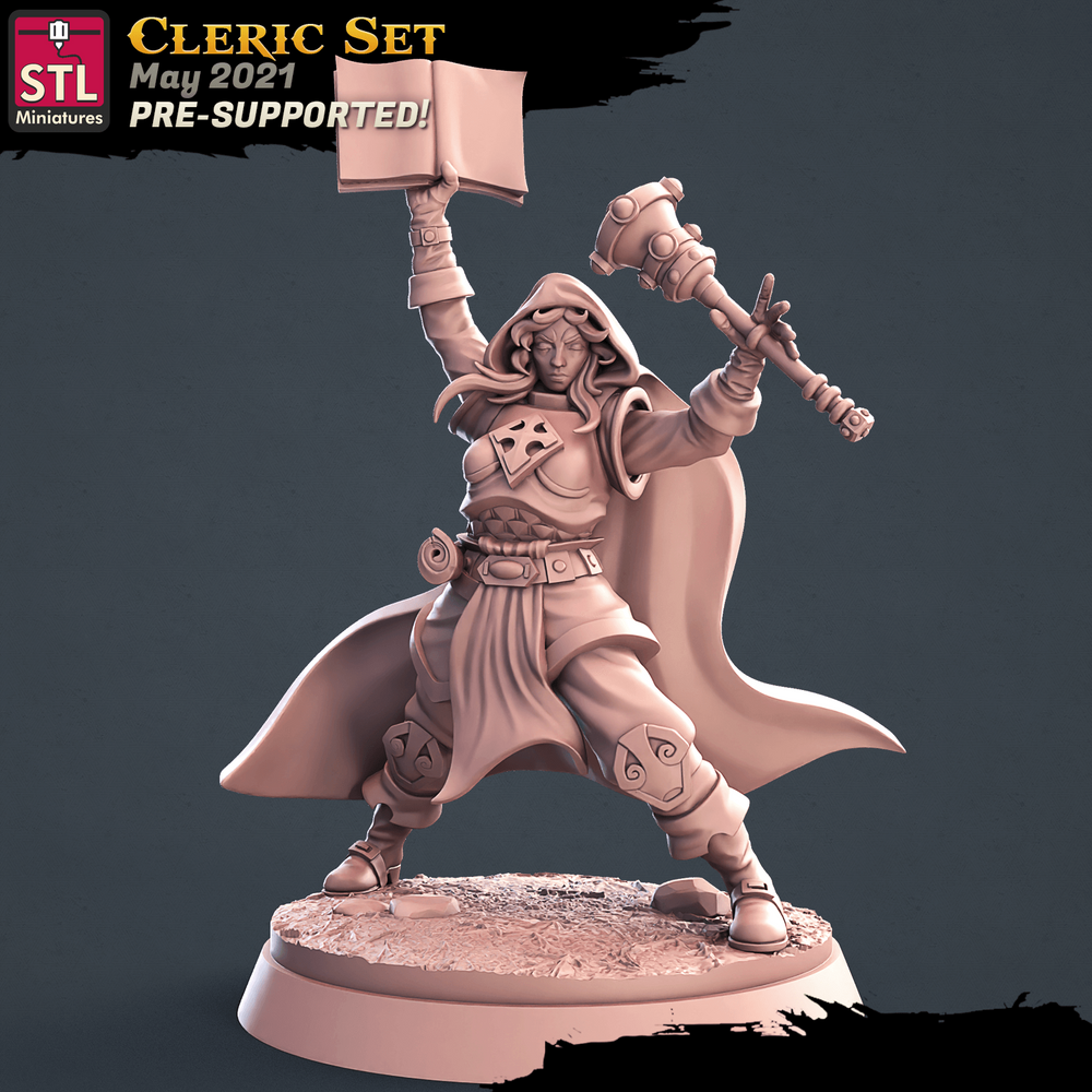 3D Printed STL Miniatures Cleric Set 28 - 32mm War Gaming D&D (Online Only)