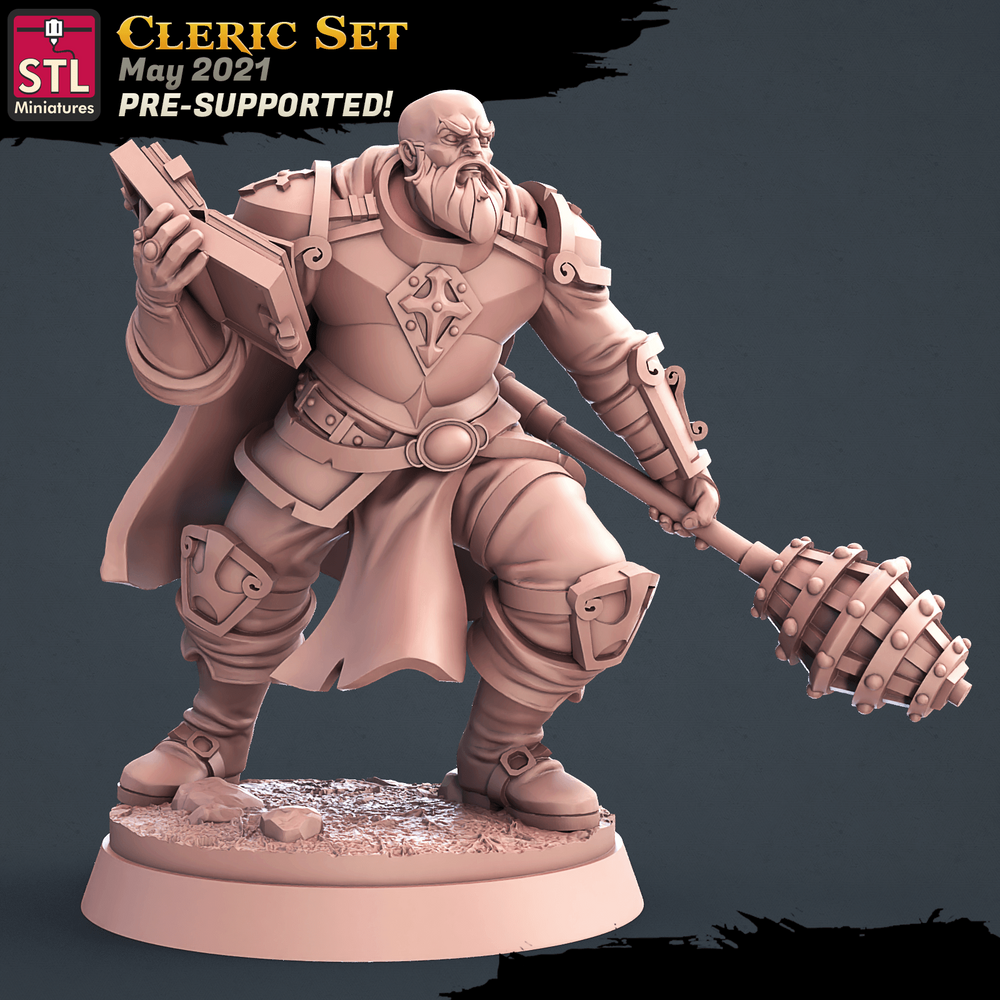3D Printed STL Miniatures Cleric Set 28 - 32mm War Gaming D&D (Online Only)