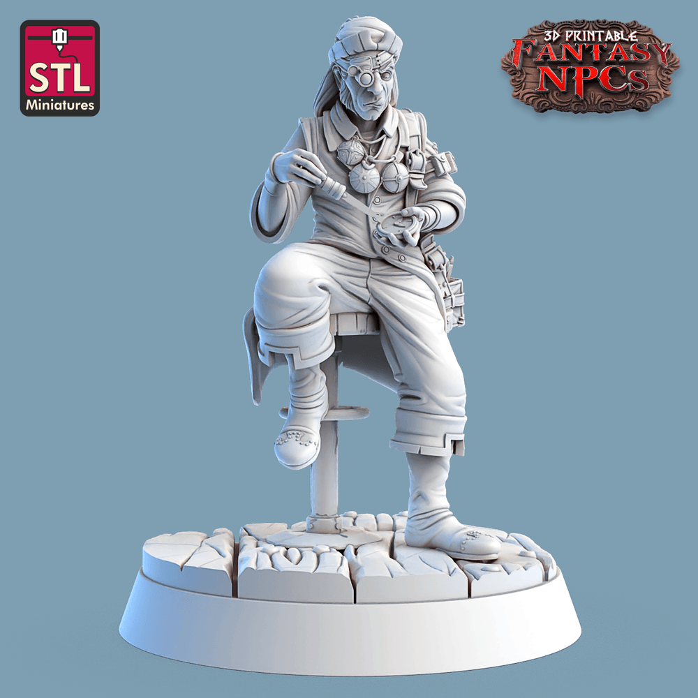 3D Printed STL Miniatures Clockworkers Set Fantasy NPC 28mm - 32mm War Gaming D&D (Online Only)