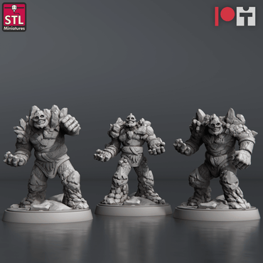 3D Printed STL Miniatures Coal Golems 28 - 32mm War Gaming D&D (Online Only)