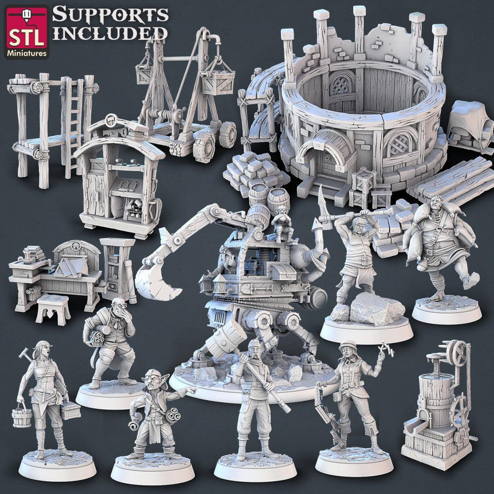 3D Printed STL Miniatures Constructors Set 28 - 32mm War Gaming D&D (Online Only)