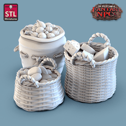 3D Printed STL Miniatures Cook Set Fantasy NPC 28mm - 32mm War Gaming D&D (Online Only)