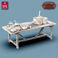3D Printed STL Miniatures Cook Set Fantasy NPC 28mm - 32mm War Gaming D&D (Online Only)