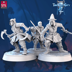 3D Printed STL Miniatures Cultist Set The Frost City 2 28 - 32mm War Gaming D&D (Online Only)