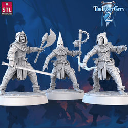 3D Printed STL Miniatures Cultist Set The Frost City 2 28 - 32mm War Gaming D&D (Online Only)
