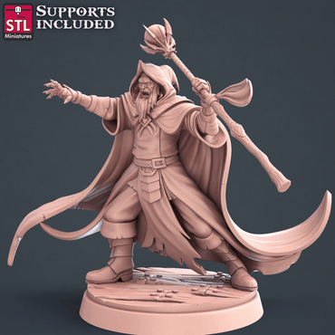 3D Printed STL Miniatures Darkwizard Set 28mm - 32mm War Gaming D&D (Online Only)