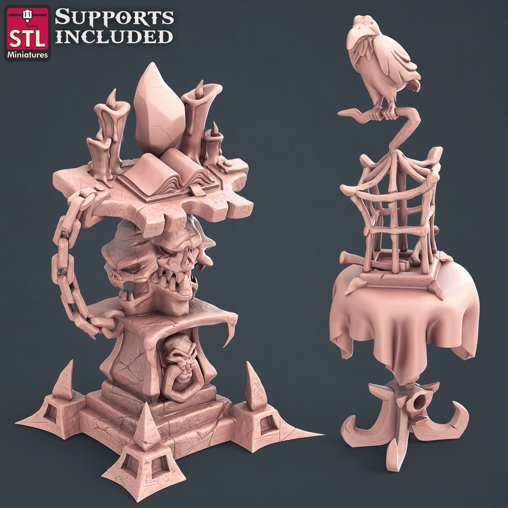 3D Printed STL Miniatures Darkwizard Set 28mm - 32mm War Gaming D&D (Online Only)