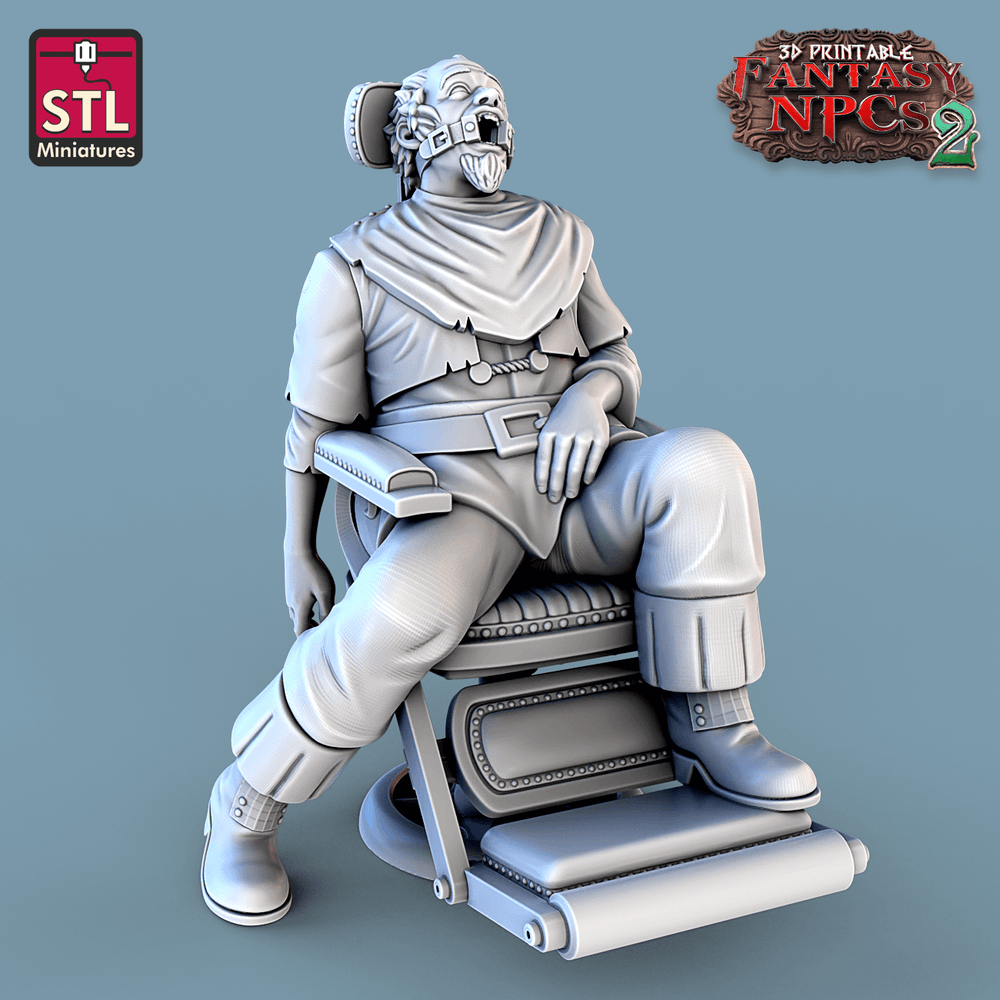 3D Printed STL Miniatures Dentist Set Fantasy NPC 2 | 28 - 32mm War Gaming D&D (Online Only)
