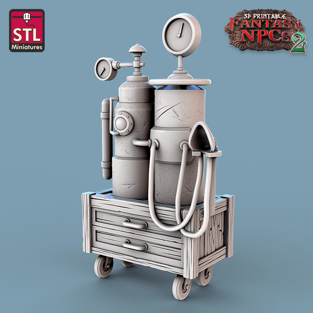 3D Printed STL Miniatures Dentist Set Fantasy NPC 2 | 28 - 32mm War Gaming D&D (Online Only)