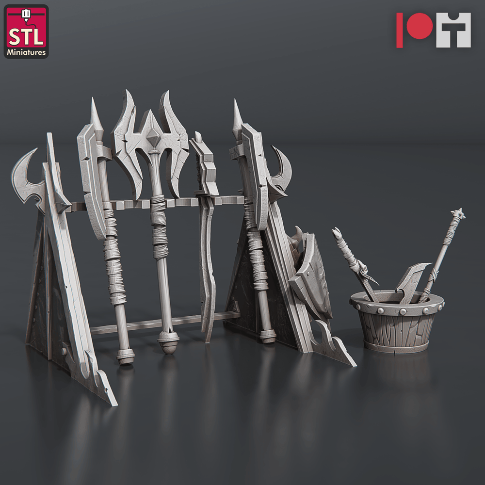 3D Printed STL Miniatures Dragonborn Blacksmith Set 28 - 32mm War Gaming D&D (Online Only)