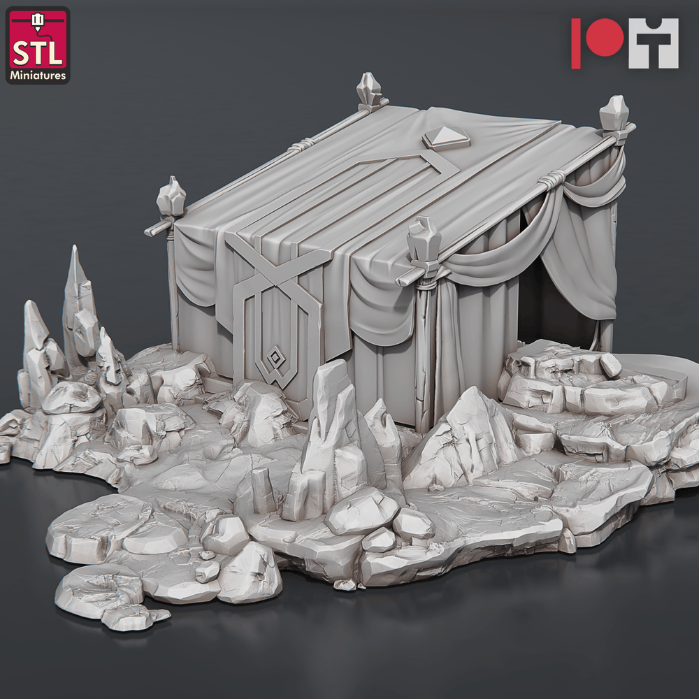3D Printed STL Miniatures Dwarven Camp Set 28 - 32mm War Gaming D&D (Online Only)