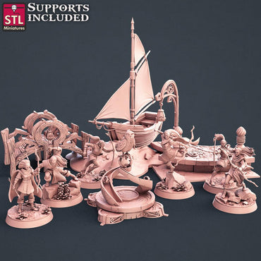 3D Printed STL Miniatures Elf Archers Set 28 - 32mm War Gaming D&D (Online Only)