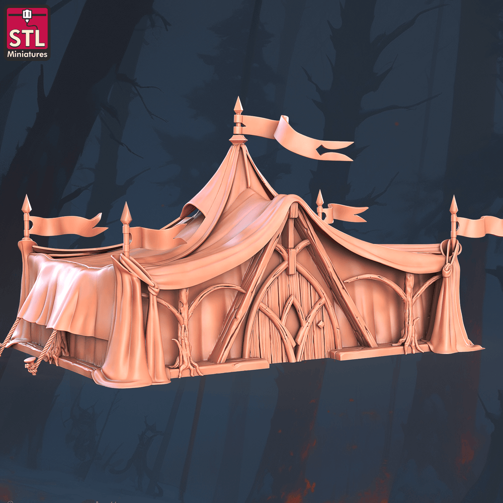 3D Printed STL Miniatures Elf Camp Set 28 - 32mm War Gaming D&D (Online Only)