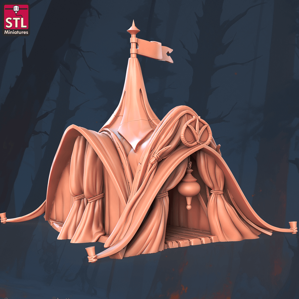 3D Printed STL Miniatures Elf Camp Set 28 - 32mm War Gaming D&D (Online Only)