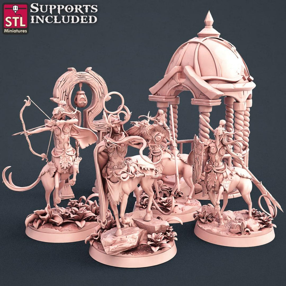 3D Printed STL Miniatures Elf Centaurs Set 28 - 32mm War Gaming D&D (Online Only)