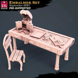 3D Printed STL Miniatures Embalmer Set Fantasy NPC 2 | 28 - 32mm War Gaming D&D (Online Only)