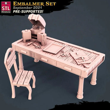 3D Printed STL Miniatures Embalmer Set Fantasy NPC 2 | 28 - 32mm War Gaming D&D (Online Only)