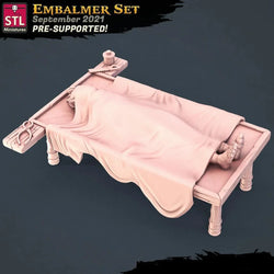 3D Printed STL Miniatures Embalmer Set Fantasy NPC 2 | 28 - 32mm War Gaming D&D (Online Only)