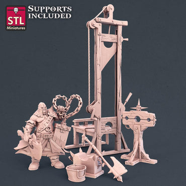 3D Printed STL Miniatures Executioner Set 28mm - 32mm War Gaming D&D (Online Only)