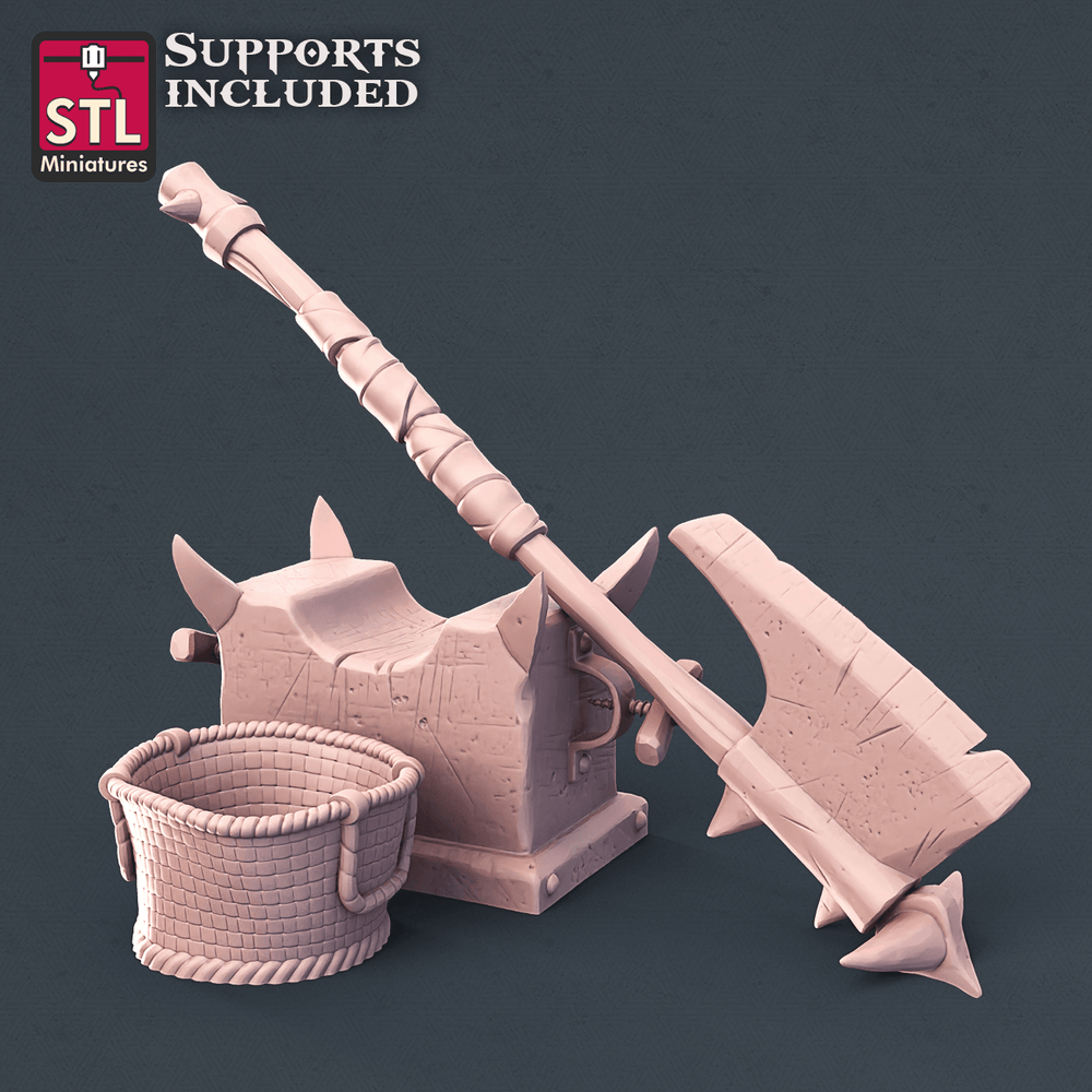 3D Printed STL Miniatures Executioner Set 28mm - 32mm War Gaming D&D (Online Only)