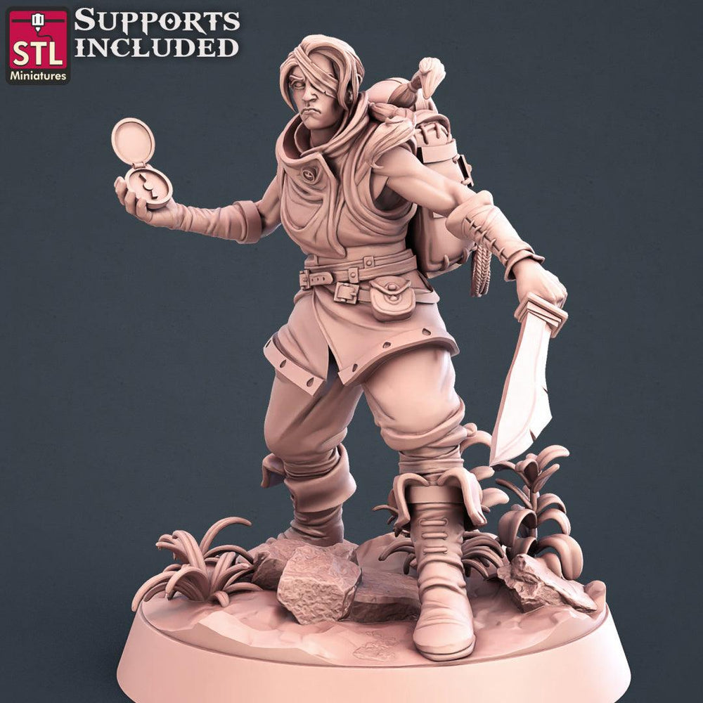 3D Printed STL Miniatures Explorers Set Fantasy NPC 2 | 28 - 32mm War Gaming D&D (Online Only)