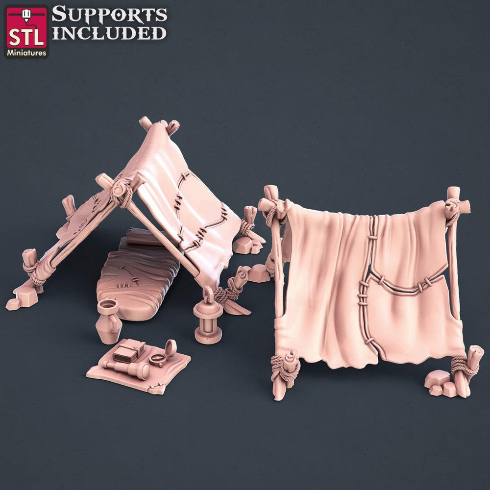 3D Printed STL Miniatures Explorers Set Fantasy NPC 2 | 28 - 32mm War Gaming D&D (Online Only)