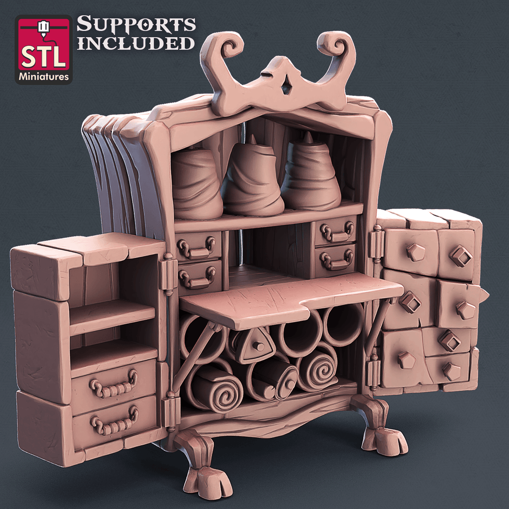 3D Printed STL Miniatures Fabric Seller Set 28mm - 32mm War Gaming D&D (Online Only)