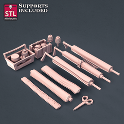 3D Printed STL Miniatures Fabric Seller Set 28mm - 32mm War Gaming D&D (Online Only)