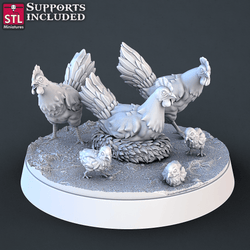 3D Printed STL Miniatures Farm Animals Set | 28 - 32mm War Gaming D&D (Online Only)
