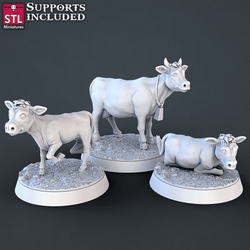 3D Printed STL Miniatures Farm Animals Set | 28 - 32mm War Gaming D&D (Online Only)